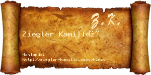 Ziegler Kamilló névjegykártya